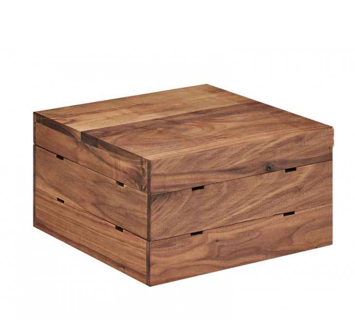 Mid-Century Square Crate Riser - 9" x 9" x 7", Walnut