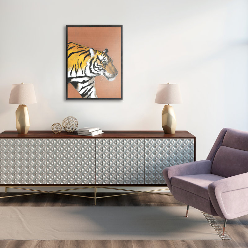 Orange, Black, And White Print by Sam Nash, 33.5" H x 25.5" W