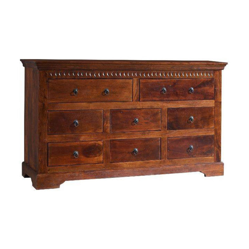 Oxford Solid Wood 145cm W 8 - Drawer Chest of Drawers