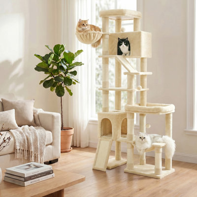 Tour pour chat 79,5 po en peluche avec condo, perchoir et hamac