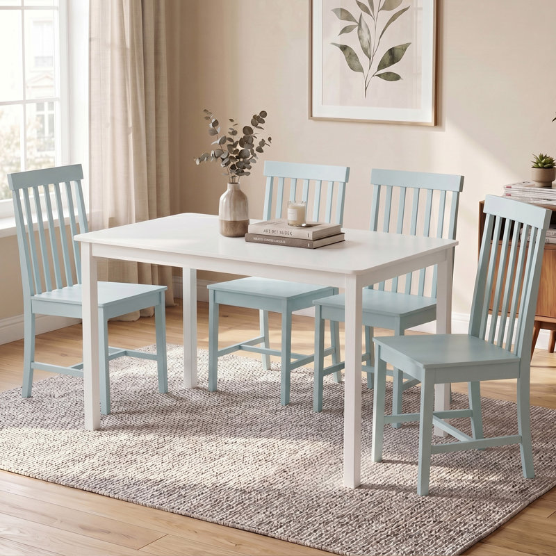 Solid Wood Space Saving Kitchen Dining Set, Baby Mint