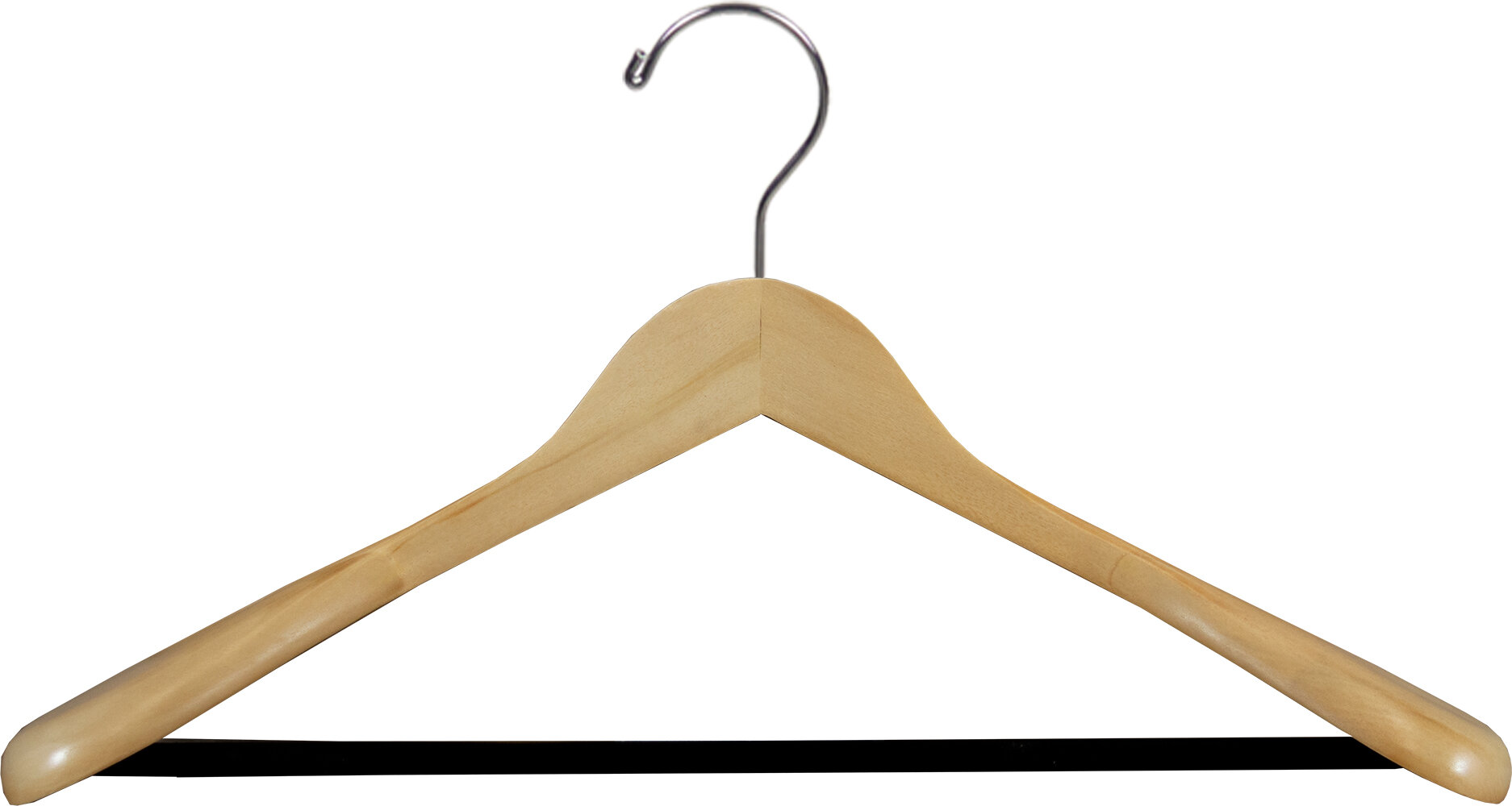 6-Pack Wide Shoulder Wooden Suit Hangers - Black by Casafield