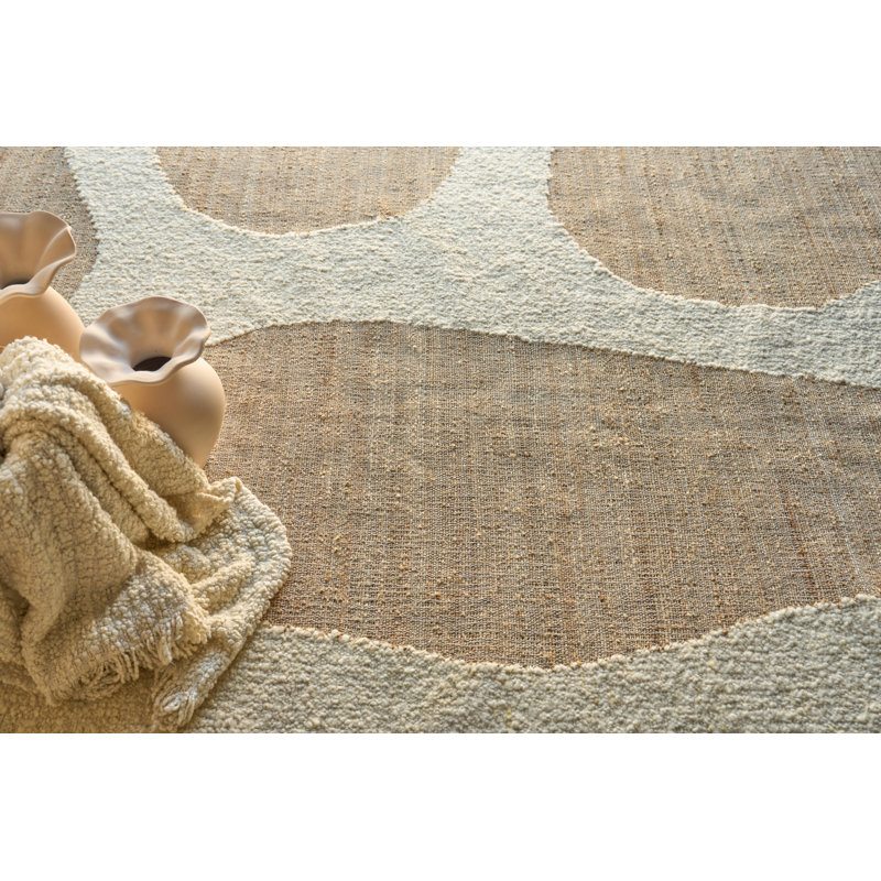 Pompano flatweave Wool/Jute Ivory/Beige Area Rug, 12'X15'