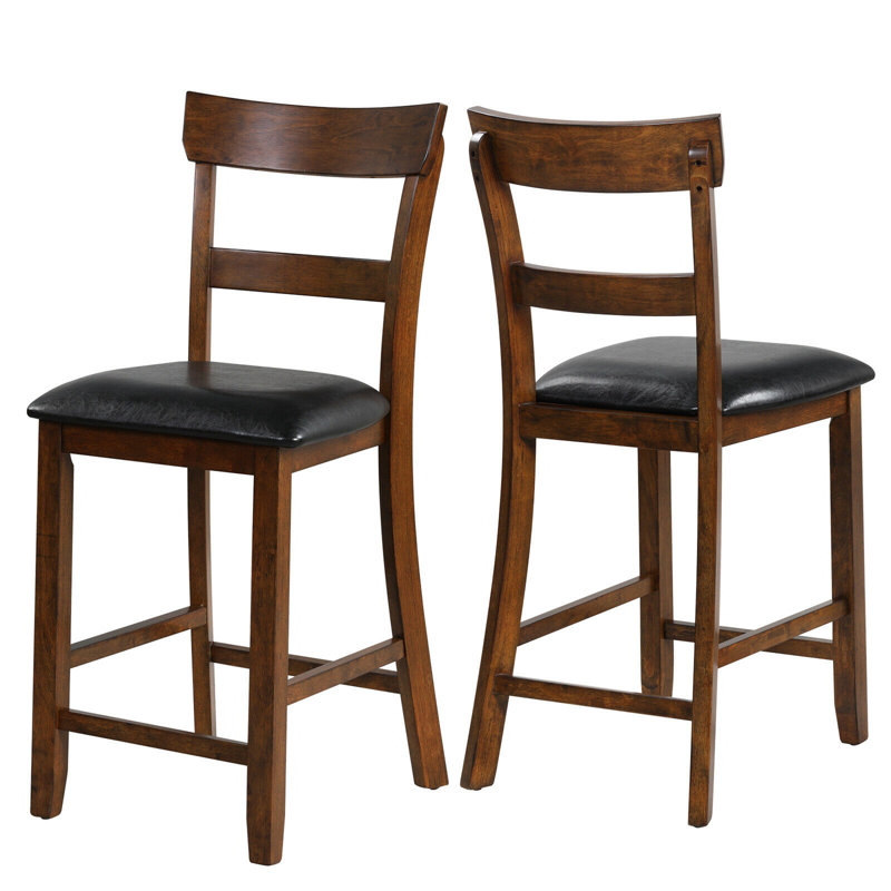 Grondin Upholstered Counter Stool with Solid Wood Frame, 2