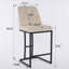 Ensemble de 2, tabouret de bar rembourré moderne avec dossier capitonné, chaise d'appoint de base à hauteur de comptoir avec structure en métal robuste, siège rembourré confortable