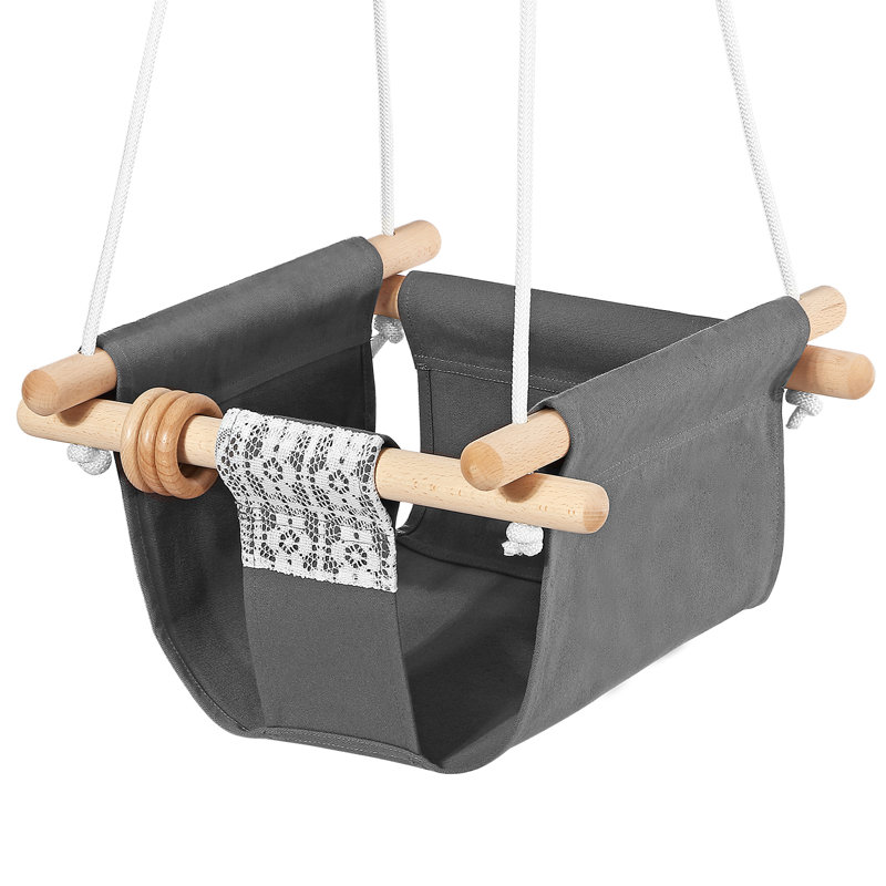 Balancelle en bois avec chaînes et crochets