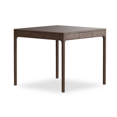 Nut-brown Square Solid Wood Poker Table