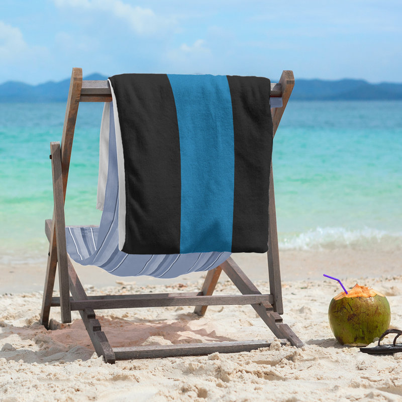 Beach Towel, Black/Blue