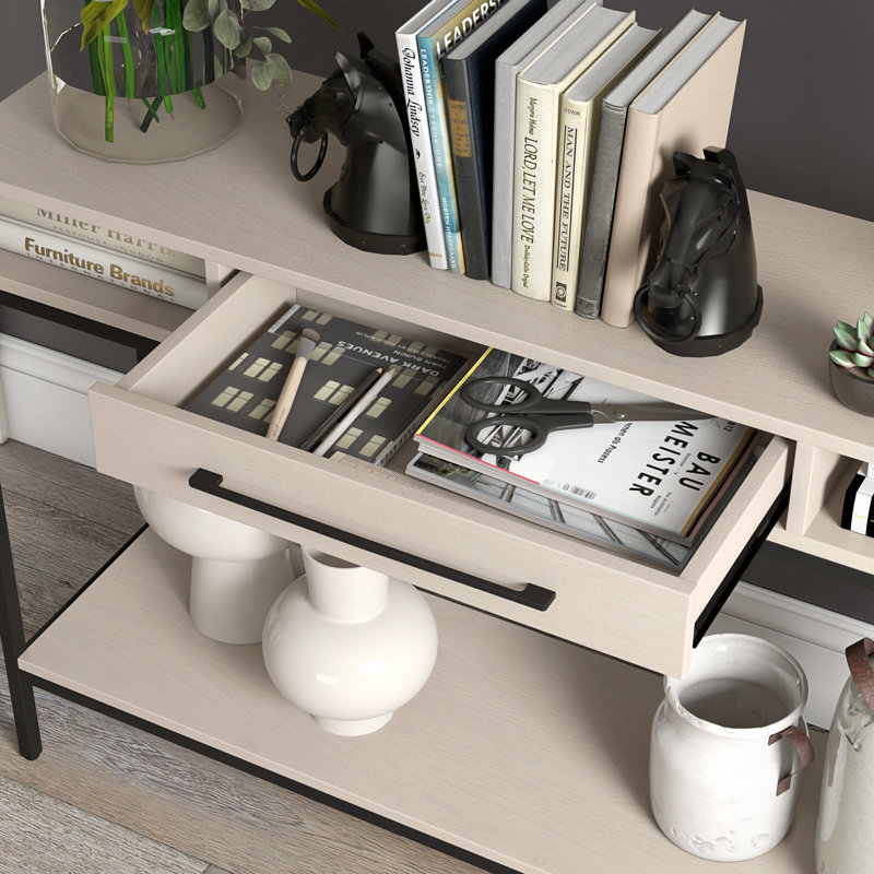 114.3cm Console Table, Alder White