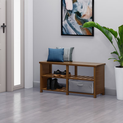 Solid Wood Storage Bench
