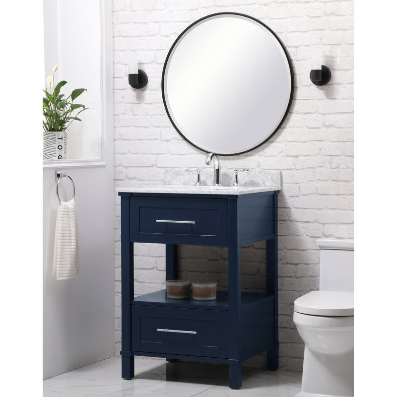 Ensemble de meuble-lavabo simple 25 po Audrit, Bleu
