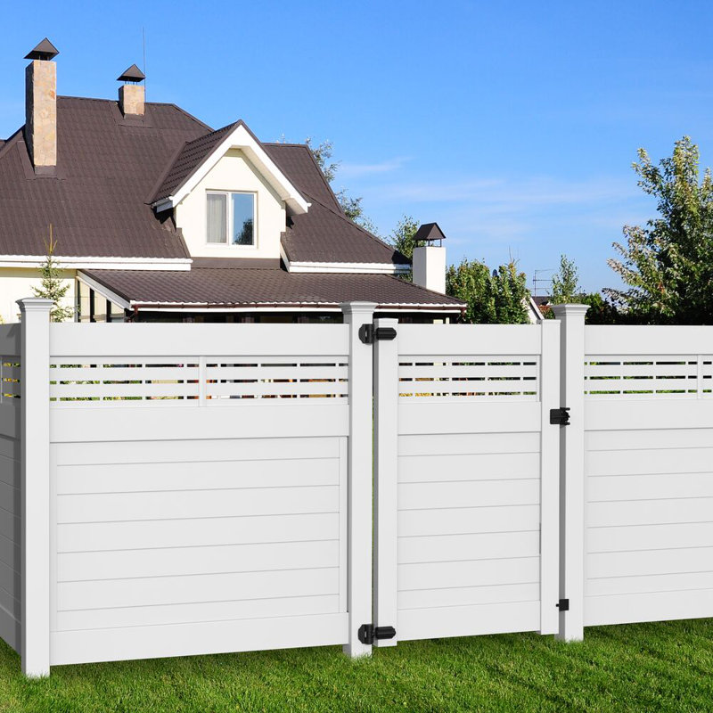 White Vinyl Gate, 72.25" H x 46" W x 5" D