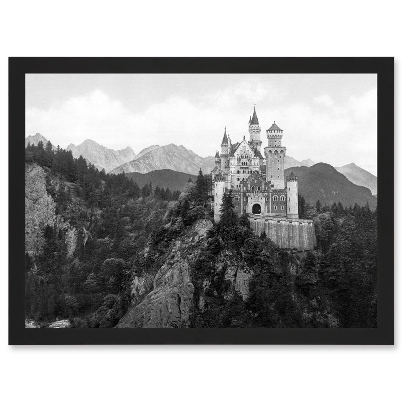 Vintage Photo Neuschwanstein Castle Bavaria Germany - Single Picture Frame Print