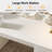 62" White Computer Desk For Home Office, Modern Executive Office Desk with  Storage Shelves