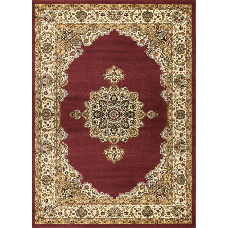 Tapis traditionnel intemporel - motif élégant, confort et style durables, Rouge