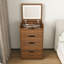 Bureau de coiffeuse compact avec miroir à DEL rabattable, tiroir et rangement pour tabouret caché