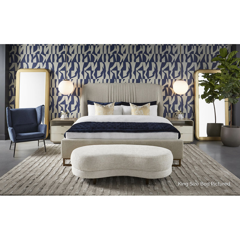 Nevin Upholstered Bed, Queen, Cream