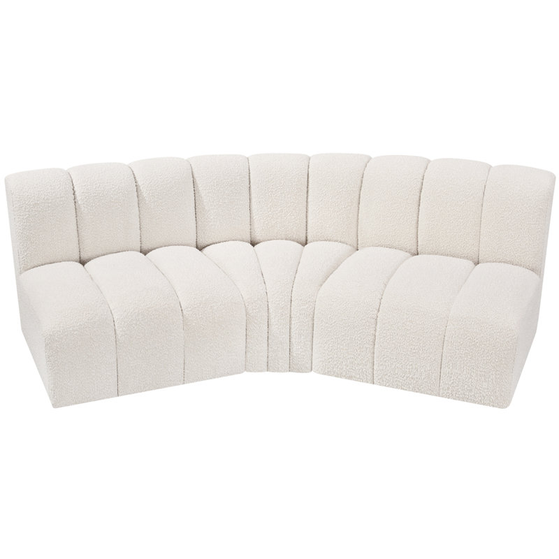 Canapé et méridienne rembourrés Hyoung, Tissu crème bouclé