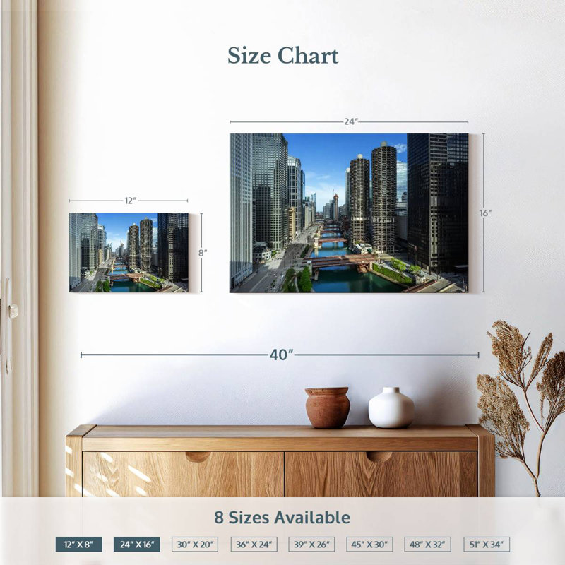 Tergel Chicago Riverside Towers, H 16 po x l 24 po