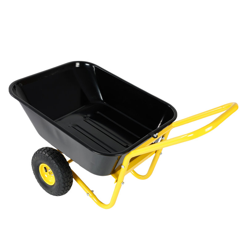 Brouette à deux roues, chariot de jardin, roues pneumatiques de 10 pouces