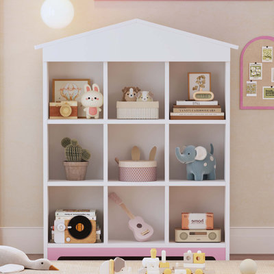 Three-Layer Bookshelf With Colorblock Design