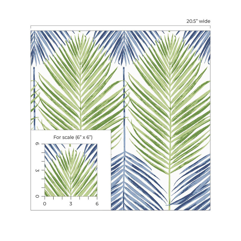 Rouleau de papier peint L 18 pi x l 20,5 po Wyndham, Vert pastel, L 18 po x l 20,5 po