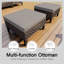 Ensemble de conversation de patio en osier de 8 pièces avec coussins et table de foyer d'extérieur de 50 000 BTU pour le jardin (gris)-1016834653