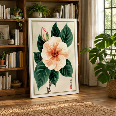 Hibiscus Study Botanical - Wrapped Canvas