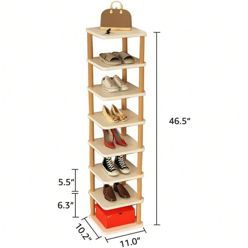 Étagère à chaussures verticale 8 niveaux