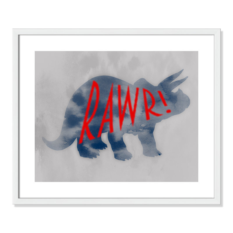 Dino Rawr Art, H 20,5 po x l 24,5 po x P 1,18 po, Encadré de boîte blanc
