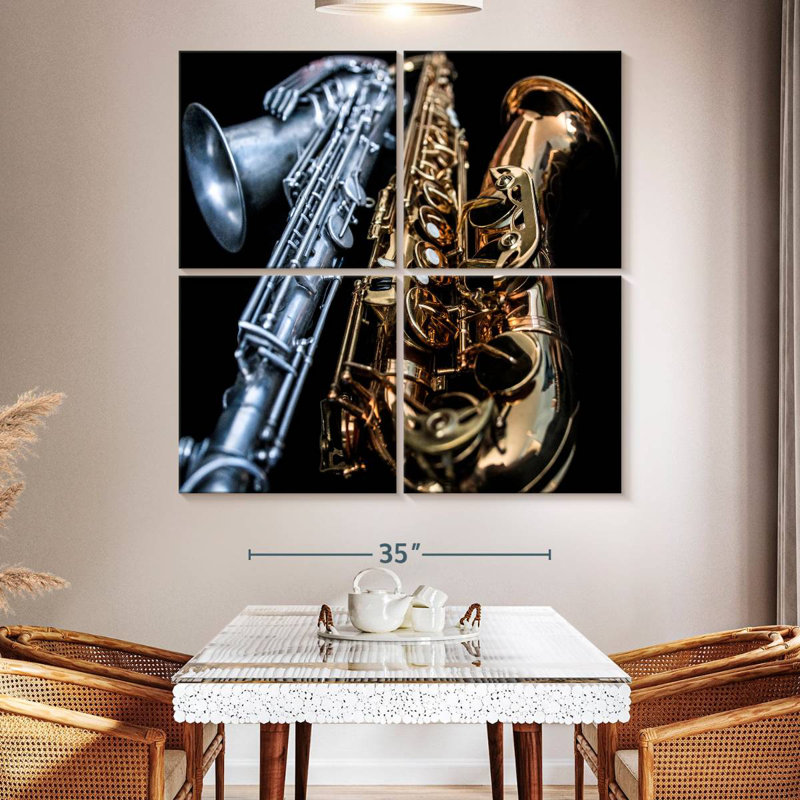 Duo de saxophone Abarca, H 50 po x l 50 po