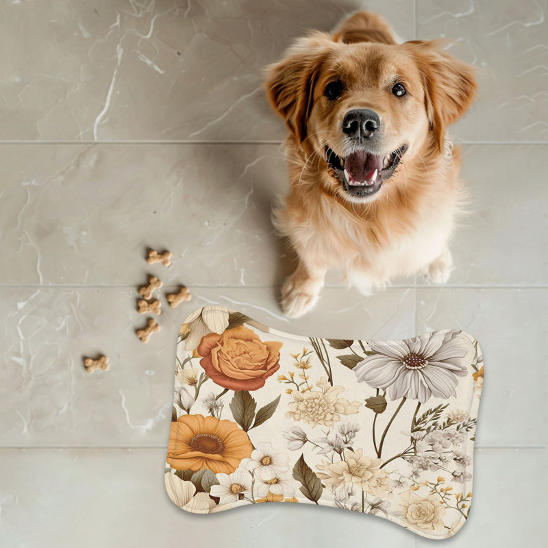 Wild Petals - 1 Piece Bone Shape Feeding Mat