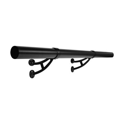 Outwater 2" Diameter X 2 Feet Long Stainless Steel Bar Mount Foot Rail Kit – Matte Black Finish