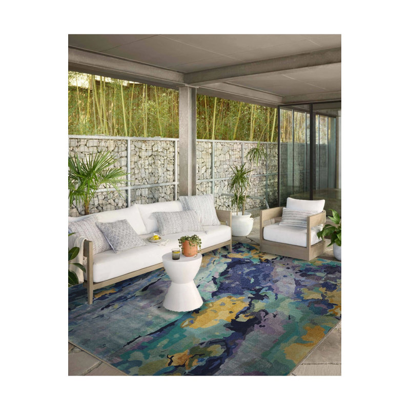 Tapis multicolore à motif abstrait et éclaboussures de peinture, Tapis de couloir 3 pi 3 po x 9 pi 10 po