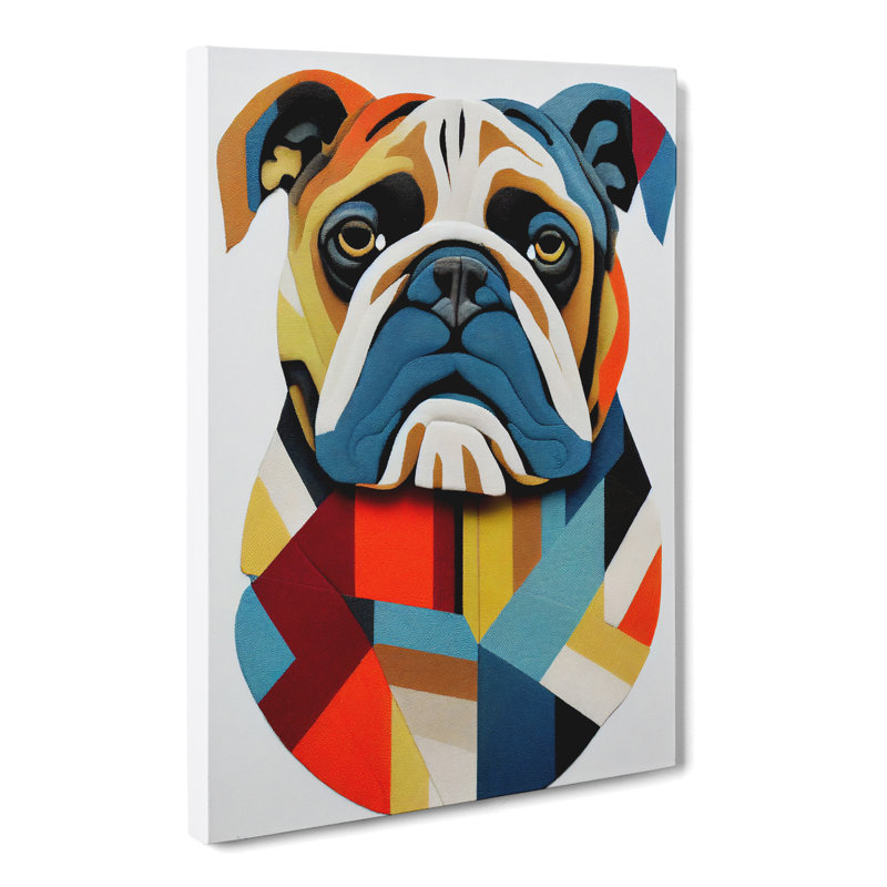 CAN-V0523-300X British Bulldog Abstract Vol.1 - Wrapped Canvas Print, 76cm H x 50cm W x 3cm D