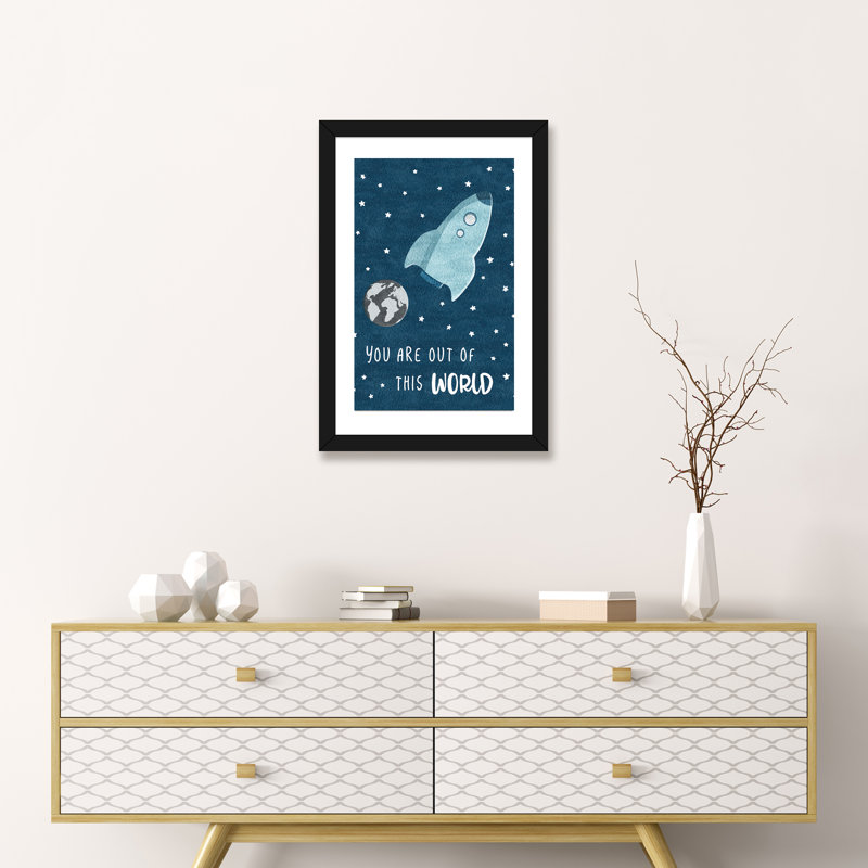 « out of the world », art, H 24 po x l 16 po x P 1 po, Papier avec cadre noir