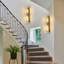 2 - Light Large 30" Wall Sconces With Water Ripple Glass-406957812