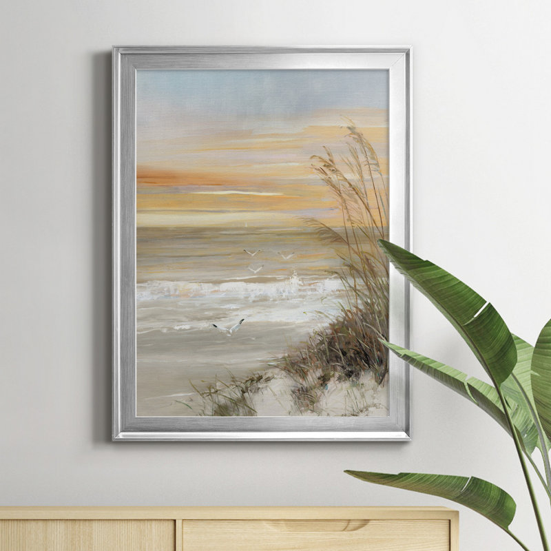 Summer Solstice - peinture encadrée, H 30,5 po x l 22,5 po x P 1,5 po, Toile avec cadre argenté, Pas de tapis