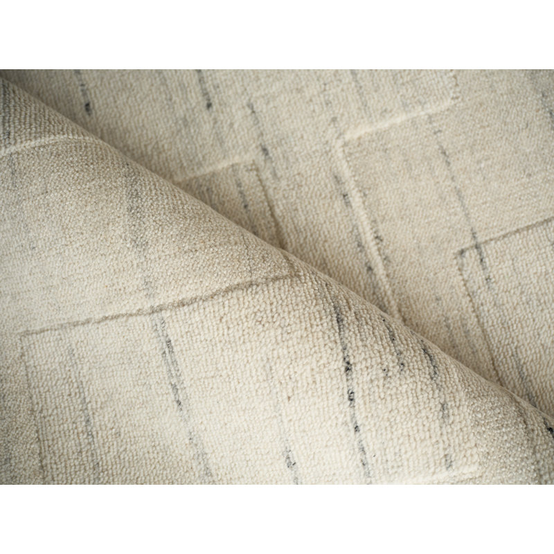 Malmo hand-knotted New Zealand Wool Ivory Area Rug, 6'X9'