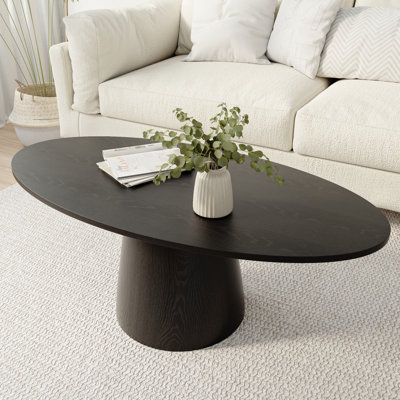 Solid Wood Round/Oval Coffee Table Centre Cocktail Table Side Table Mid-Century Modern For Living Room & Home Decor