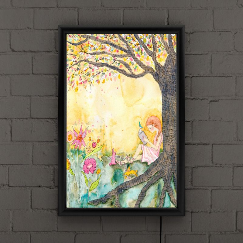 Reproduction d’art sur toile encadrée « Book Nook » par Wyanne