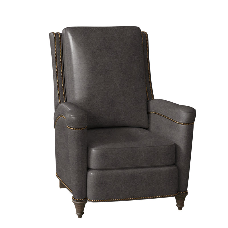 Mayes Recliner, Aspen Lenado Brown Genuine Leather, Cobblestone, French Natural