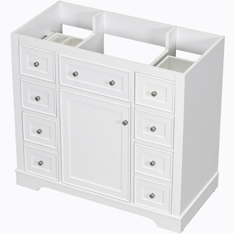 Base de meuble-lavabo simple 35,60 po seulement, Blanc