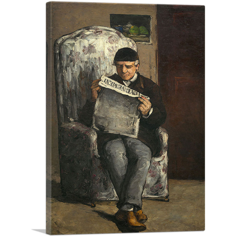 Le père de l'artiste lisant 1866 - reproduction, H 26 po x l 18 po x P 0,75 po
