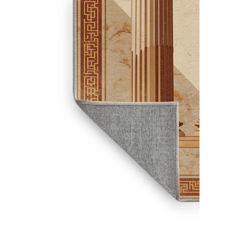 Tapis oriental classique brun / beige lavable à la machine Zack, 4x6