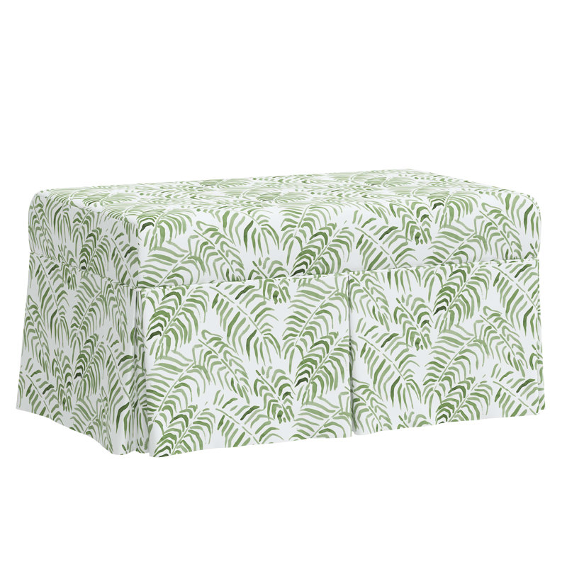 Banc de rangement rembourré Wyatt, Vert palmier aquarelle