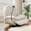 Fauteuil inclinable et berçant inclinable 42 po en tissu doux crème avec port USB, support pour téléphone et repose-pieds réglable