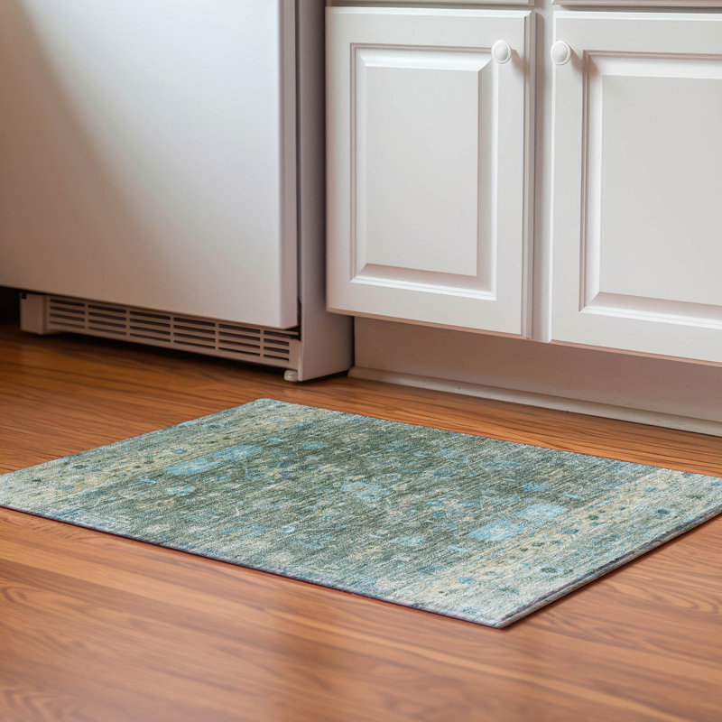 Premium Machine Washable Mayfield AMF2323 Global Rug, 2'6" x 3'10", Sage