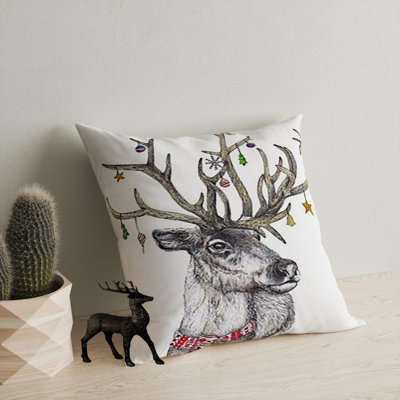 Coussin lavable de qualité supérieure, 17,0 x 17,0 pouces, 50% coton / 50% polyester, rembourrage en silicone, fermeture à glissière dissimulée | Doux, confortable et repassable | Parfait pour la décoration intérieure, le salon et la chambre à cou