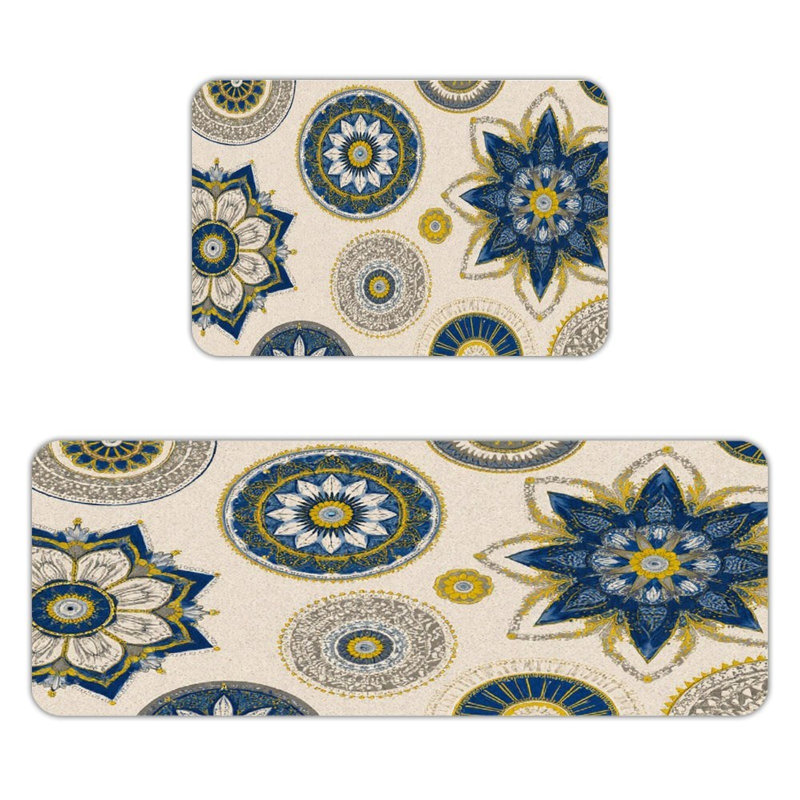 Carreaux marocains, 2 tapis de cuisine antidérapants